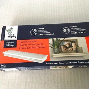 NEW High & Mighty 18-inch Tool Free Floating Shelf in White Item# 515604